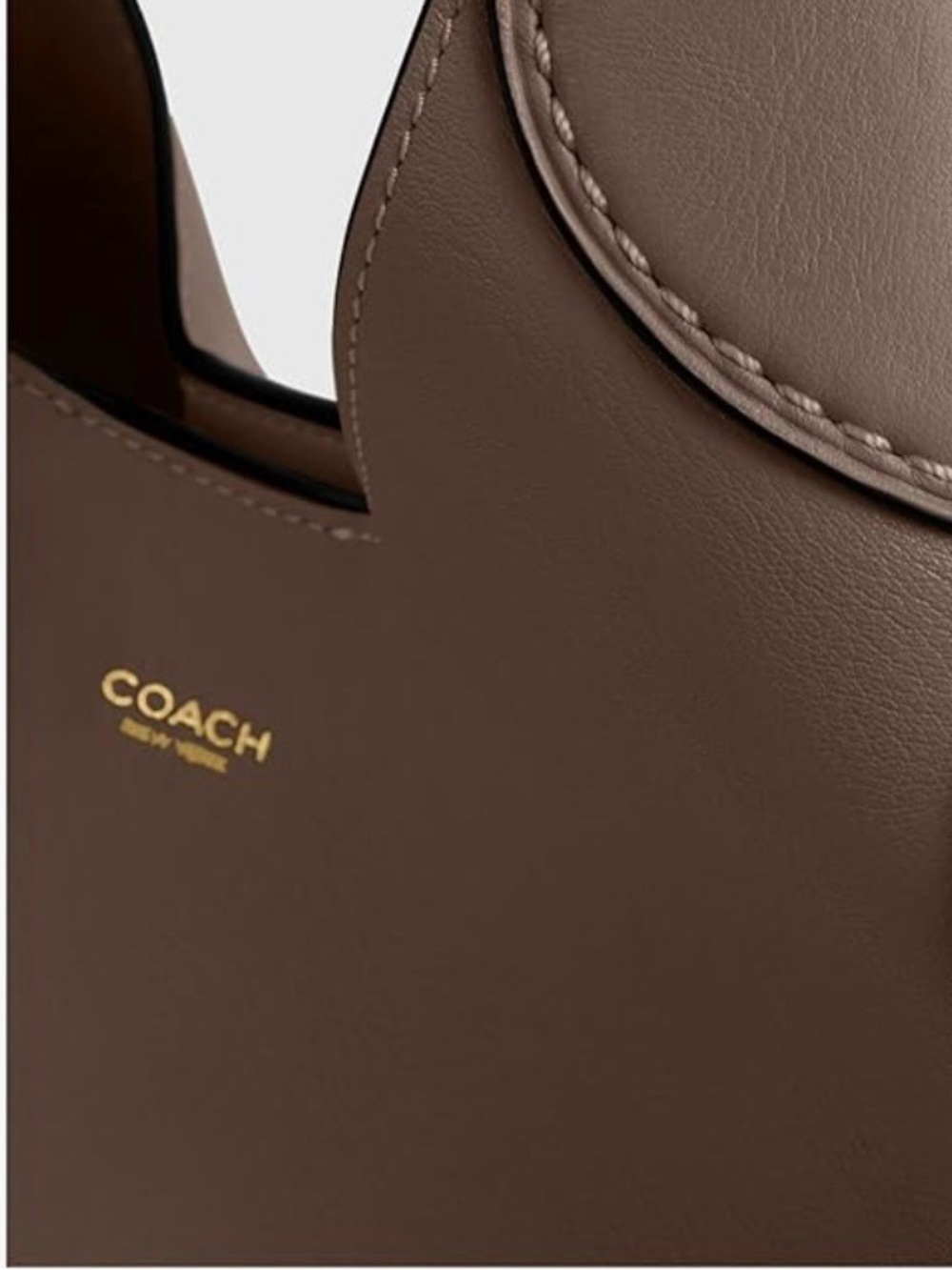 Coach Brown Pebbled Leather Shoulder Bag - Picture 6 of 9